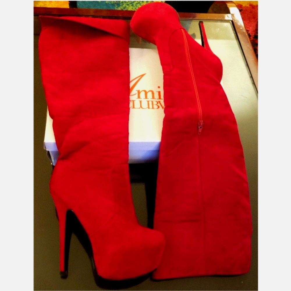 Women's,  Knee High Heel Suede Boots